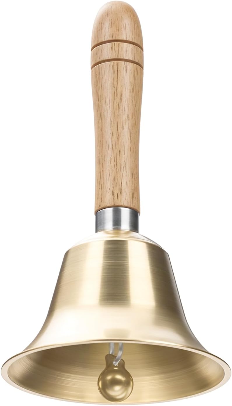 Flezoo Super Loud Hand Bell - Solid Brass Call Bell for Elderly at Home, Wedding, Animal Training, Office, Dinner, Meditation, Musical Teaching and Service(3.15inch) - Image 1
